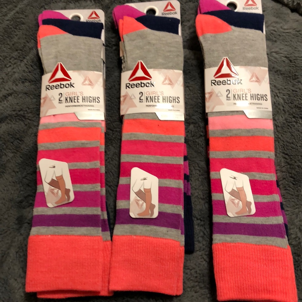 Girls knee highs Reebok socks